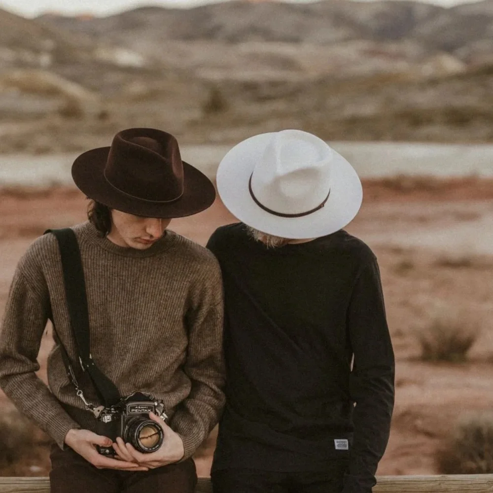 Will & Bear Cooper Bone White Upturned Fedora NEW